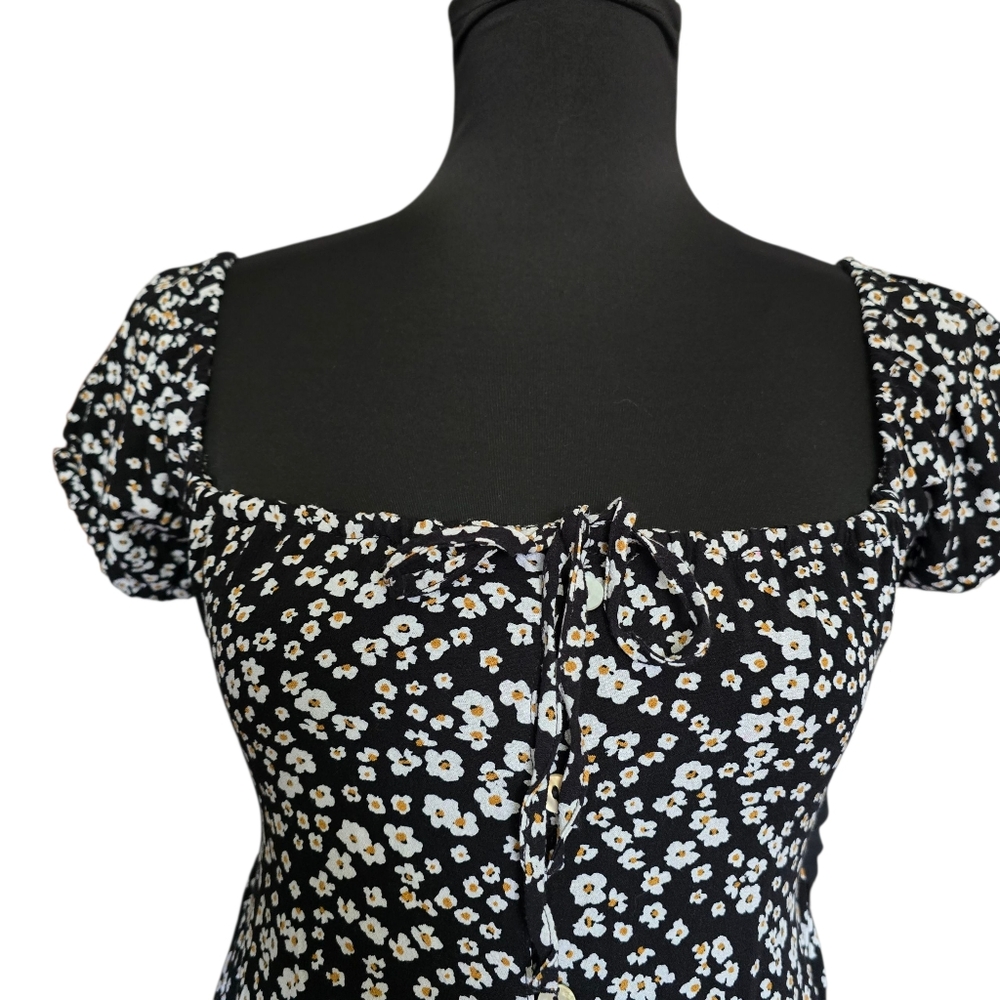 Roxy Women's Black Shelley Coast Floral Mini Dress - xs - Picture 4 of 11